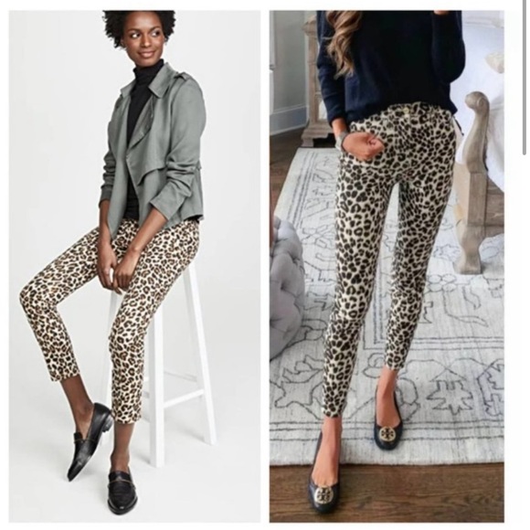 FRAME Denim Ali High Rise Cigarette Leopard Print Beige Multi Jeans Size 27 - Picture 2 of 11